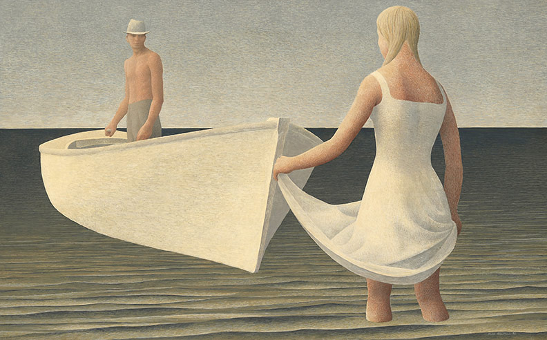 Woman, Man, and Boat