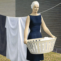 Woman at Clothesline