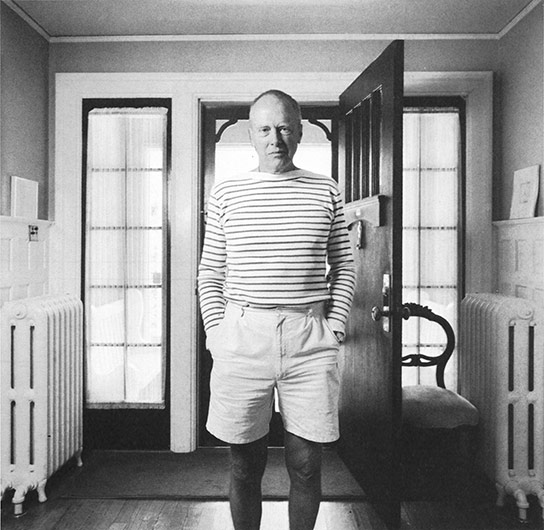 Alex Colville at home in Wolfville, mid-1980s.
